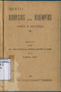 BEATO DIONYSIUS DAN REDEMTUS MARTIR DI INDONESIA