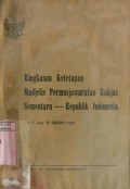 RINGKASAN KETETAPAN MADJELIS PERMUSJAWARATAN RAKYAT SEMENTARA - REPUBLIK INDONESIA