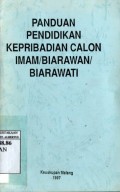PANDUAN PENDIDIKAN KEPRIBADIAN CALON IMAM/ BIARAWAN/ BIARAWATI