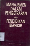 MANAJEMEN DALAM PENGERTIAN DAN PENDIDIKAN BERFIKIR