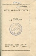 SEVEN ONE-ACT PLAYS